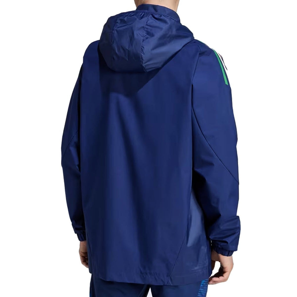 Italy soccer training rain jacket 2024/25 navy blue - Adidas-2