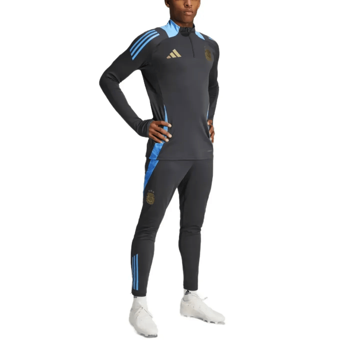 Argentina dark grey training technical soccer tracksuit 2024/25 - Adidas-3
