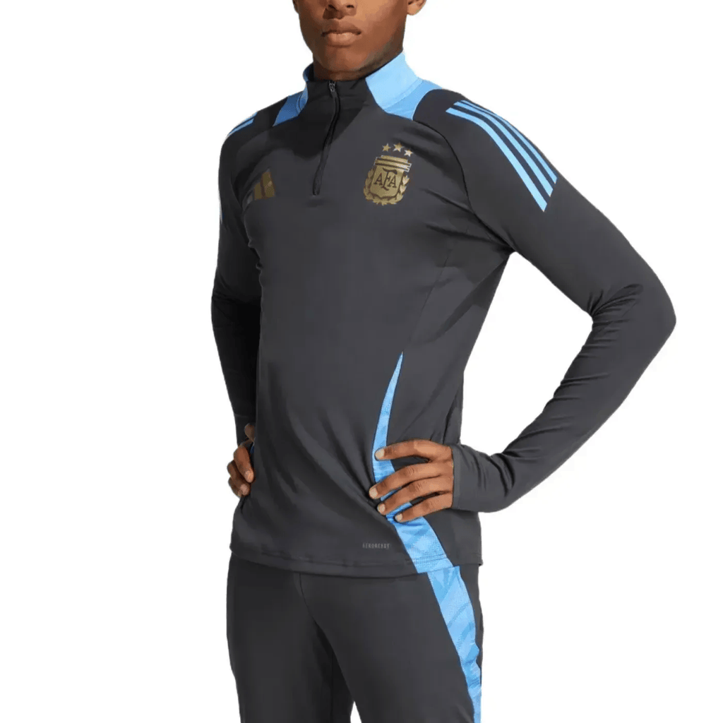 Argentina dark grey training technical soccer tracksuit 2024/25 - Adidas-1