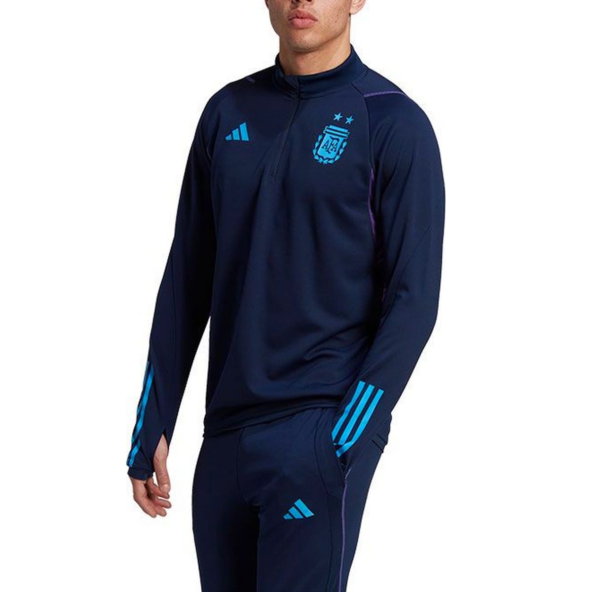 Argentina training technical Soccer sweat top 2022/23 navy - Adidas-1