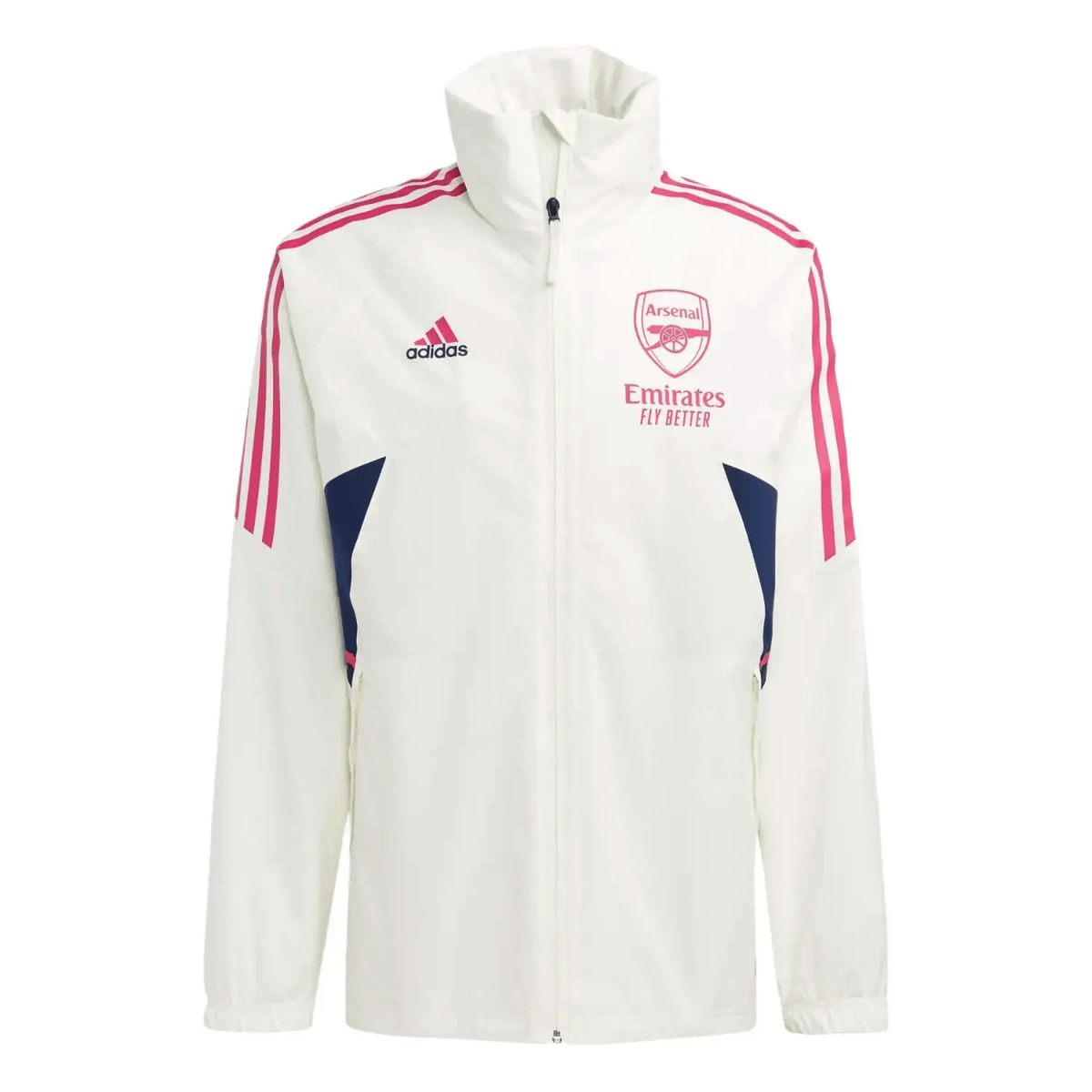 Arsenal FC waterproof Pro windbreaker jacket 2023 white/blue - Adidas-0