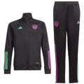 Kids - Bayern Munich black training bench tracksuit 2023/24 - Adidas-0