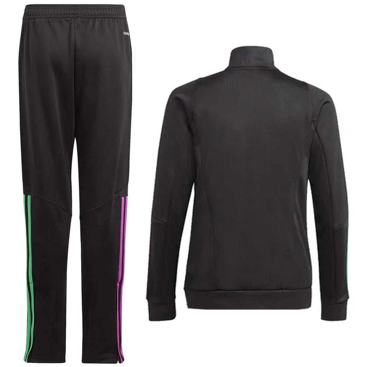 Kids - Bayern Munich black training bench tracksuit 2023/24 - Adidas-1