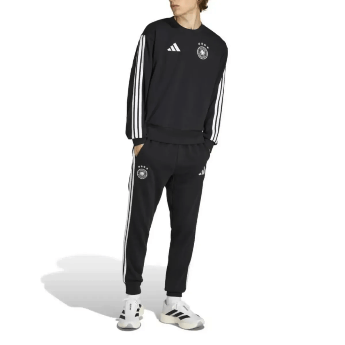 Germany Casual 3S black presentation sweat tracksuit 2026/27 - Adidas-3