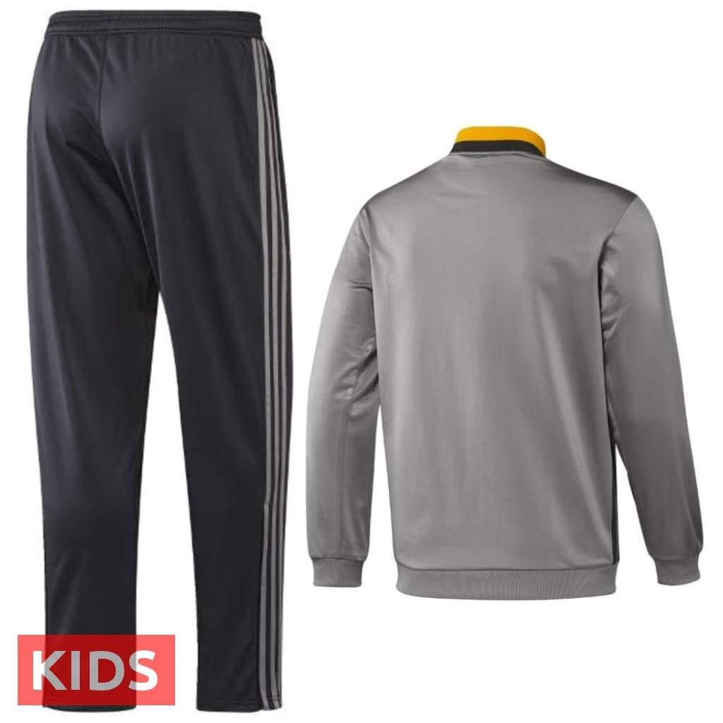 Kids - Juventus grey Training Soccer Tracksuit 2016/17 - Adidas-1