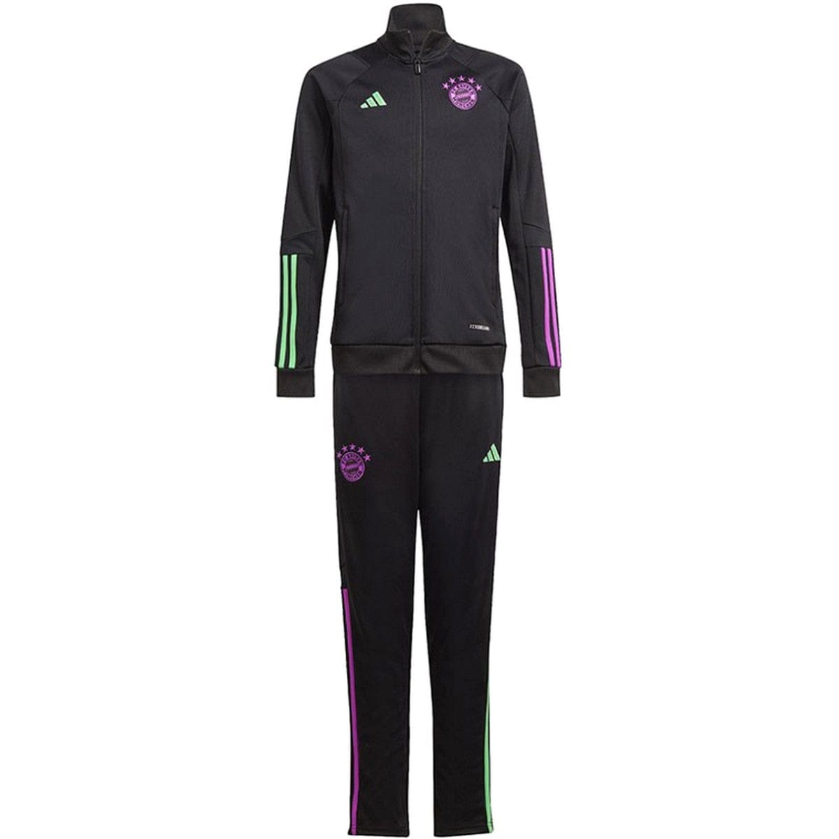Kids - Bayern Munich black training bench tracksuit 2023/24 - Adidas-2