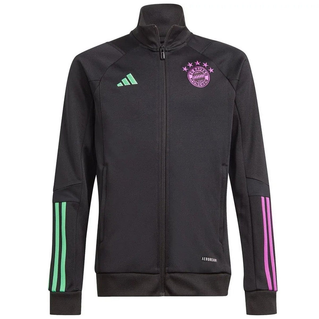 Kids - Bayern Munich black training bench tracksuit 2023/24 - Adidas-4