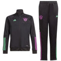 Kids - Bayern Munich black training bench tracksuit 2023/24 - Adidas-0