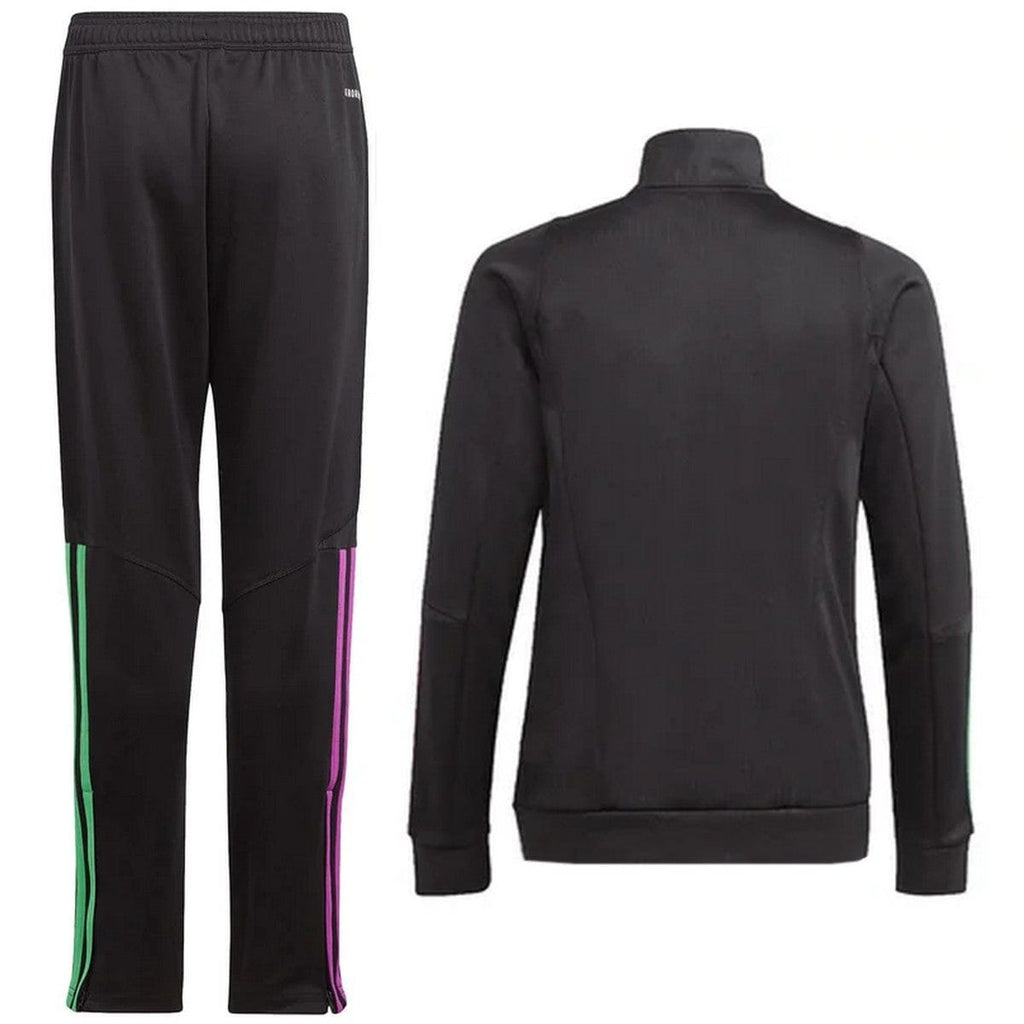 Kids - Bayern Munich black training bench tracksuit 2023/24 - Adidas-1