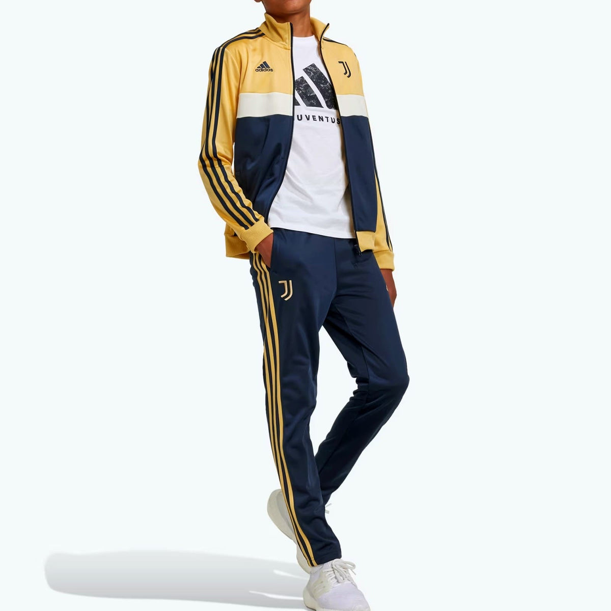 Kids - Juventus fanwear training presentation tracksuit 2024/25 - Adidas-4