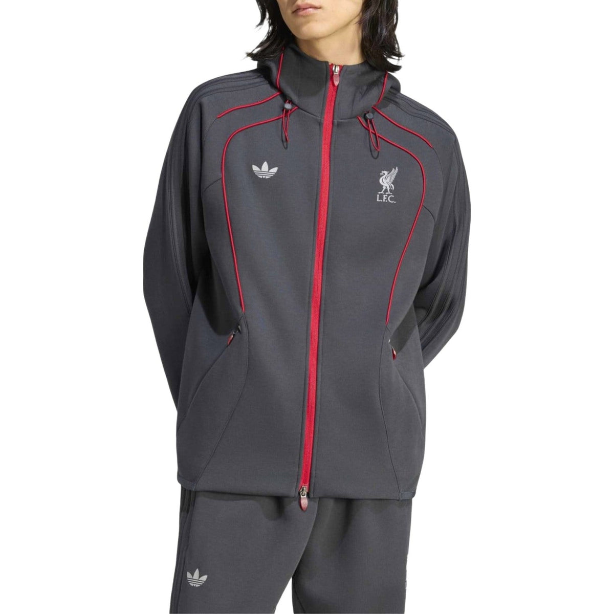 Liverpool FC Originals Fleece tracksuit 2026/27 dark grey - Adidas-0