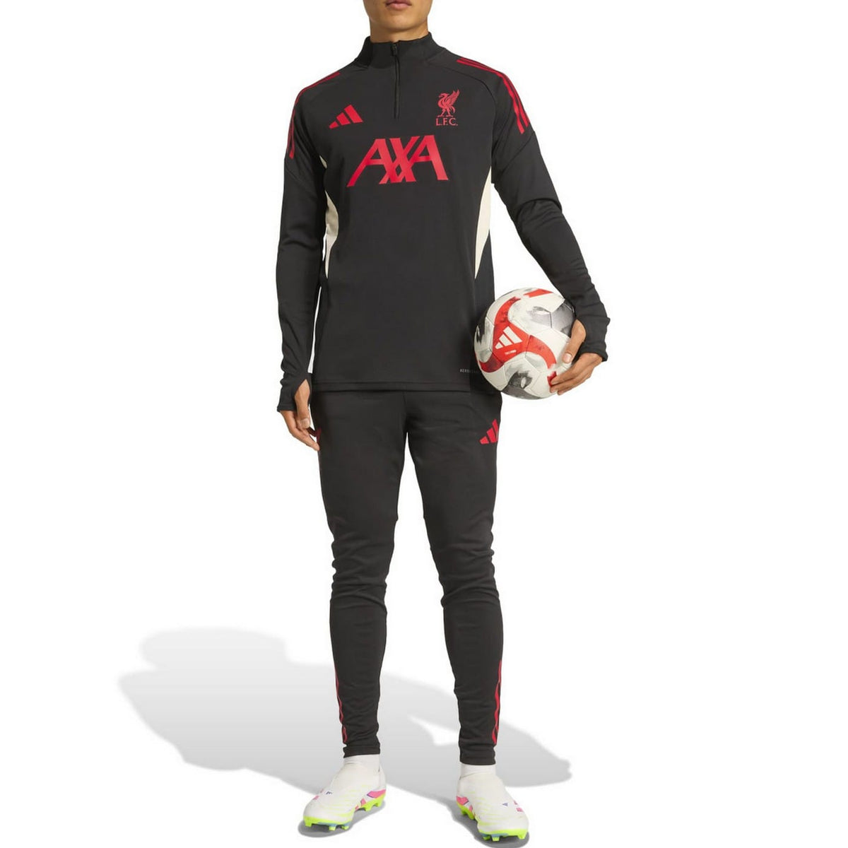 Liverpool FC black training technical Soccer tracksuit 2025/26 - Adidas-1