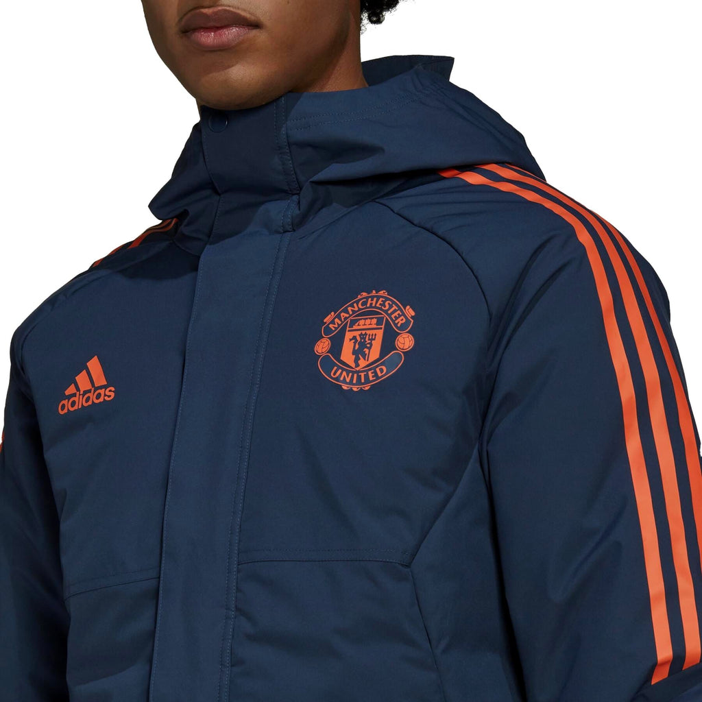 Manchester United bench parka training jacket 2022/23 blue - Adidas-3