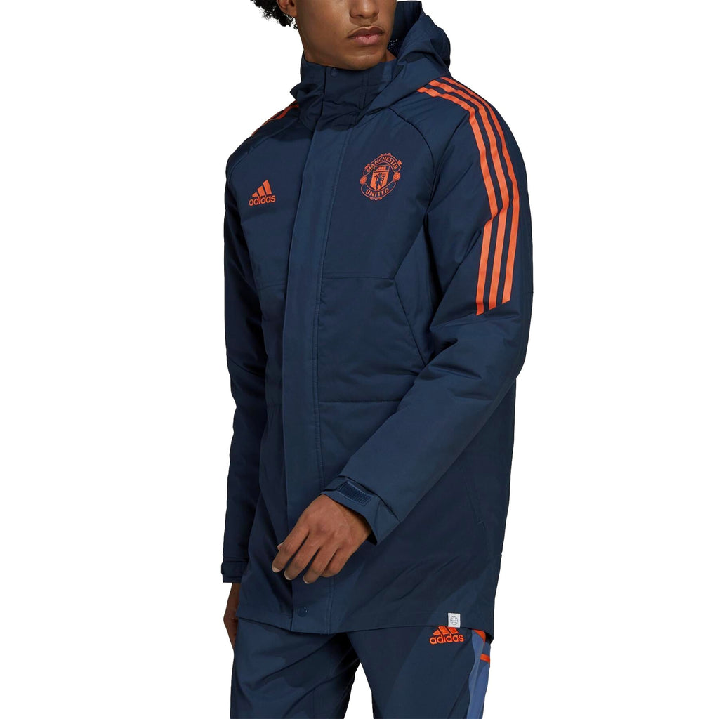 Manchester United bench parka training jacket 2022/23 blue - Adidas-1