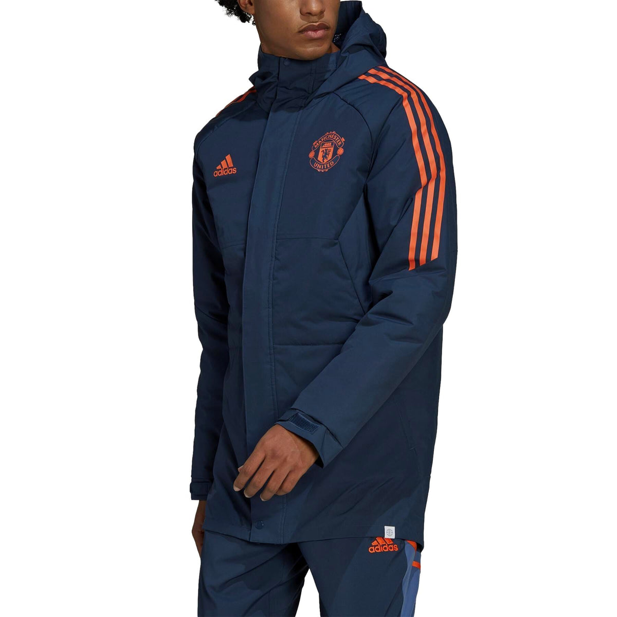 Manchester United bench parka training jacket 2022/23 blue - Adidas-1