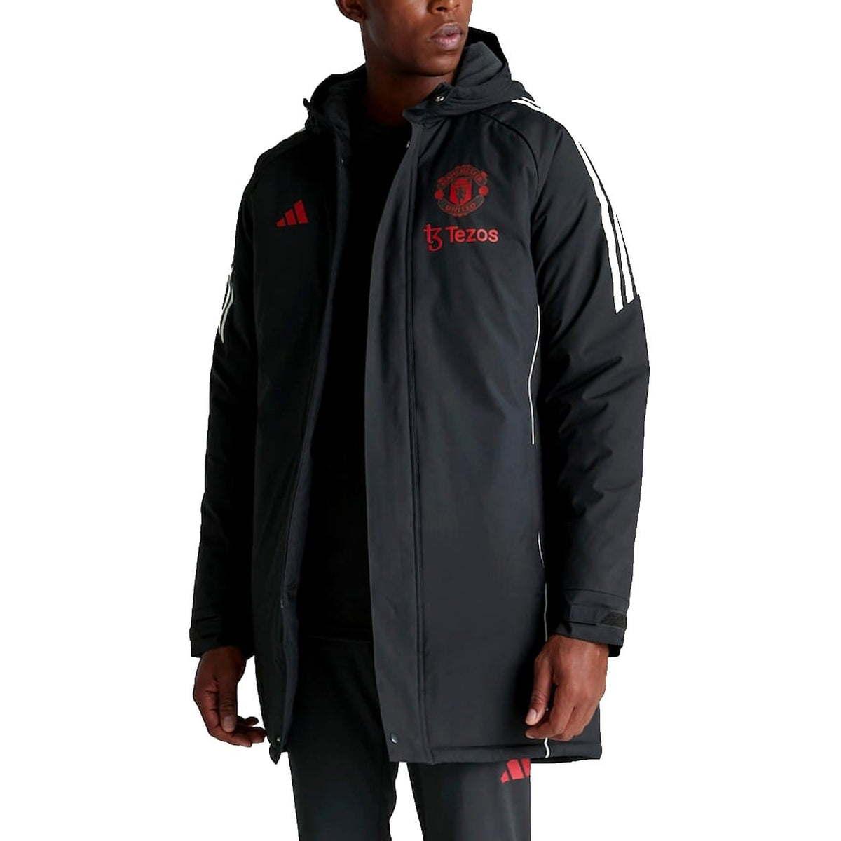 Manchester United EU bench parka training jacket 2024/25 black - Adidas-1