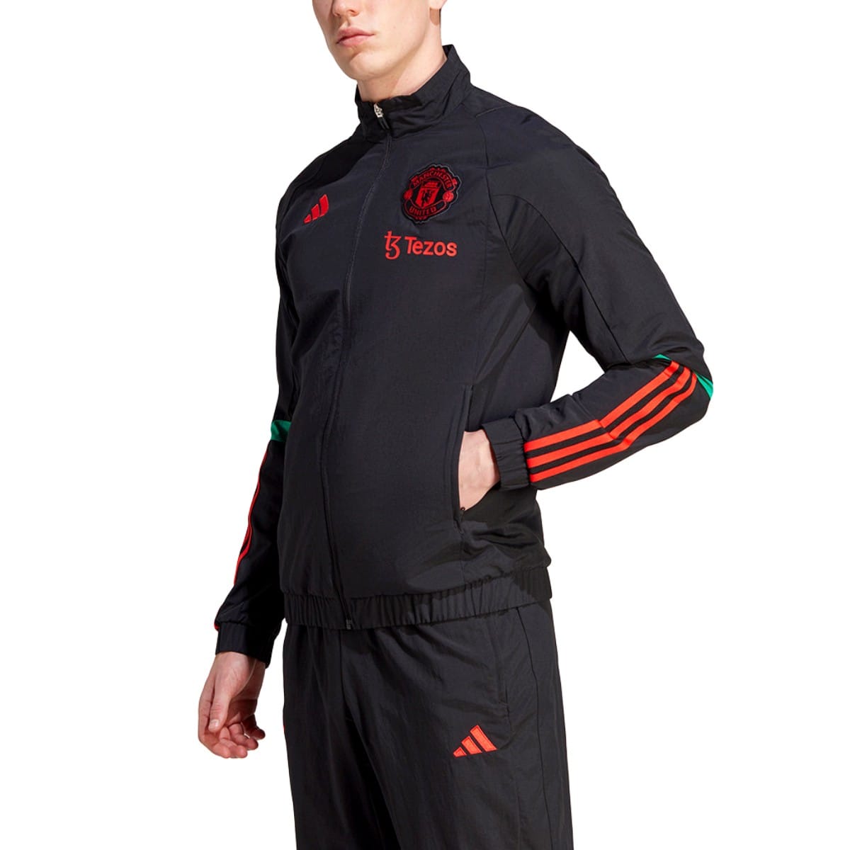 Manchester United black training presentation tracksuit 2023/24 - Adidas-1