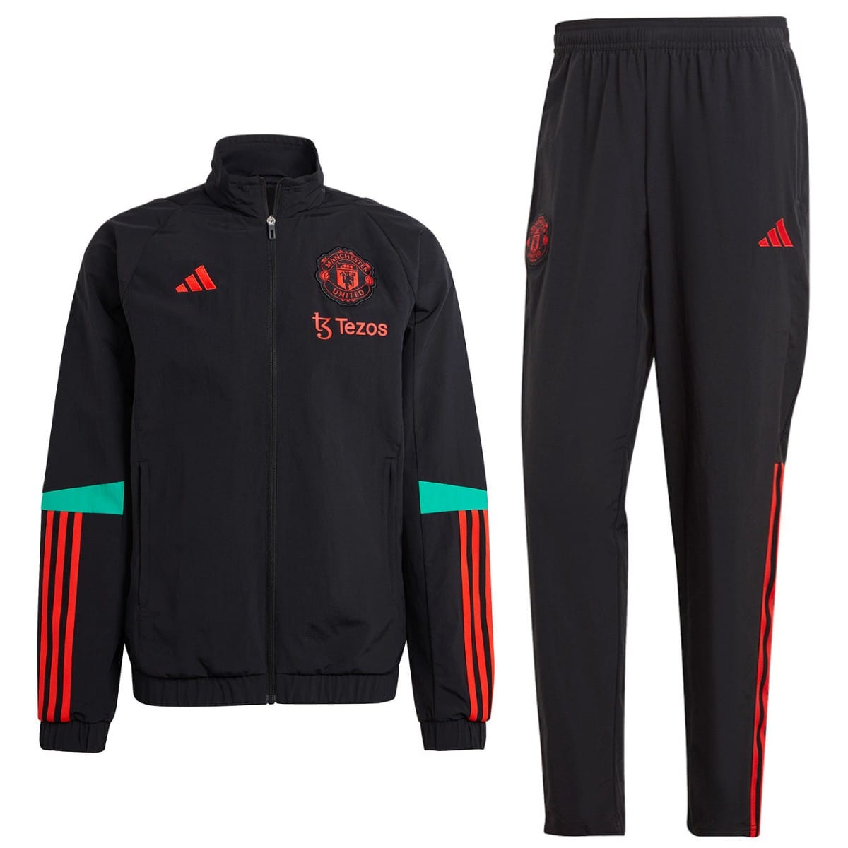 Manchester United black training presentation tracksuit 2023/24 - Adidas-0