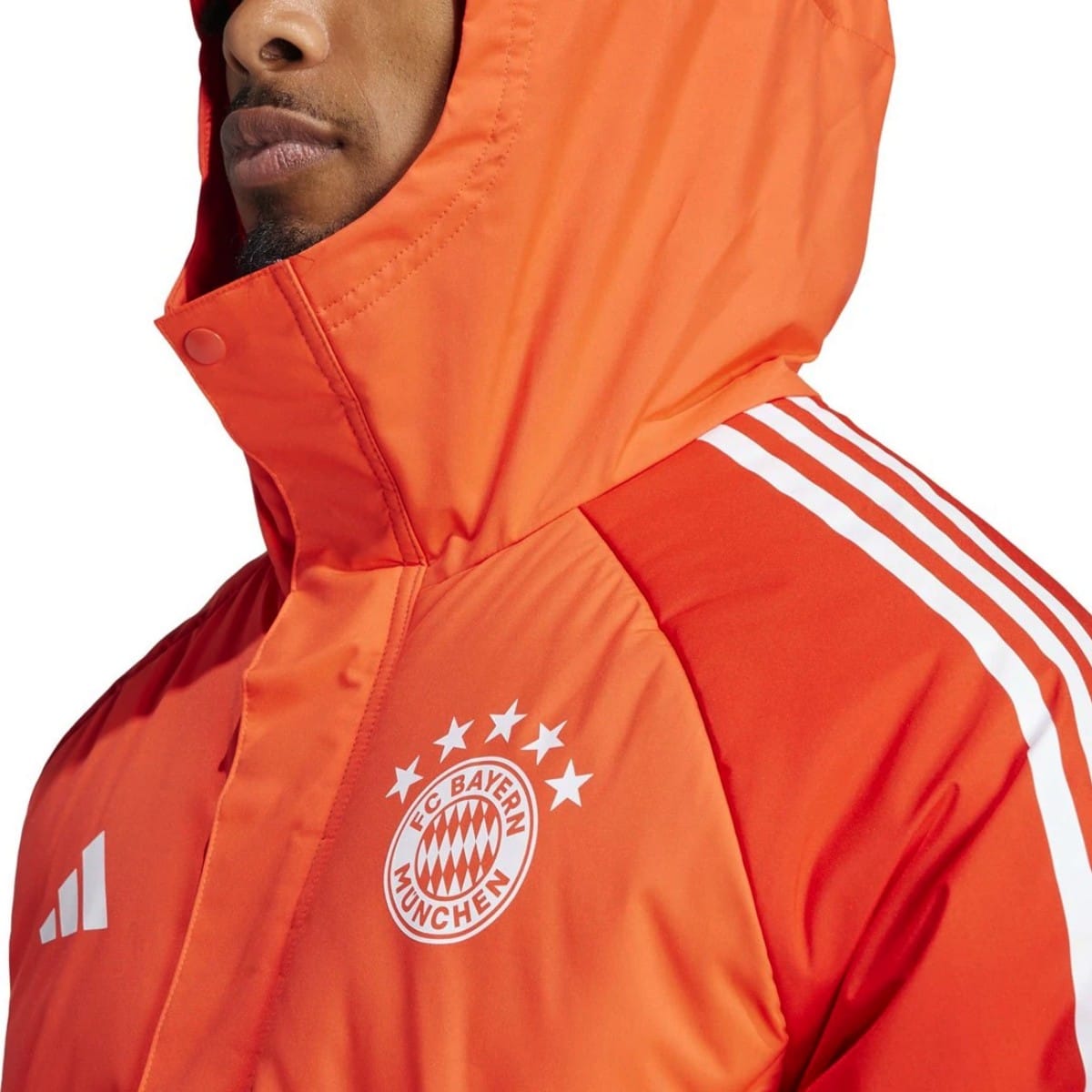Bayern Munich soccer light red parka down jacket 2024 - Adidas-3