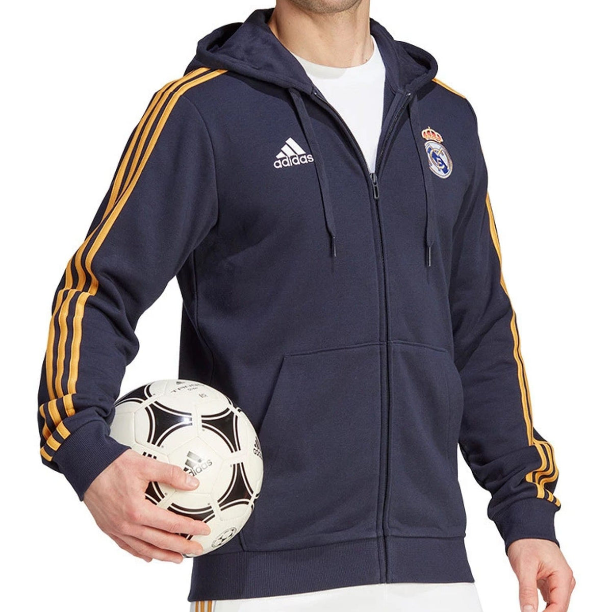 Real Madrid Casual 3S hooded soccer tracksuit 2023/24 ink navy - Adidas-1