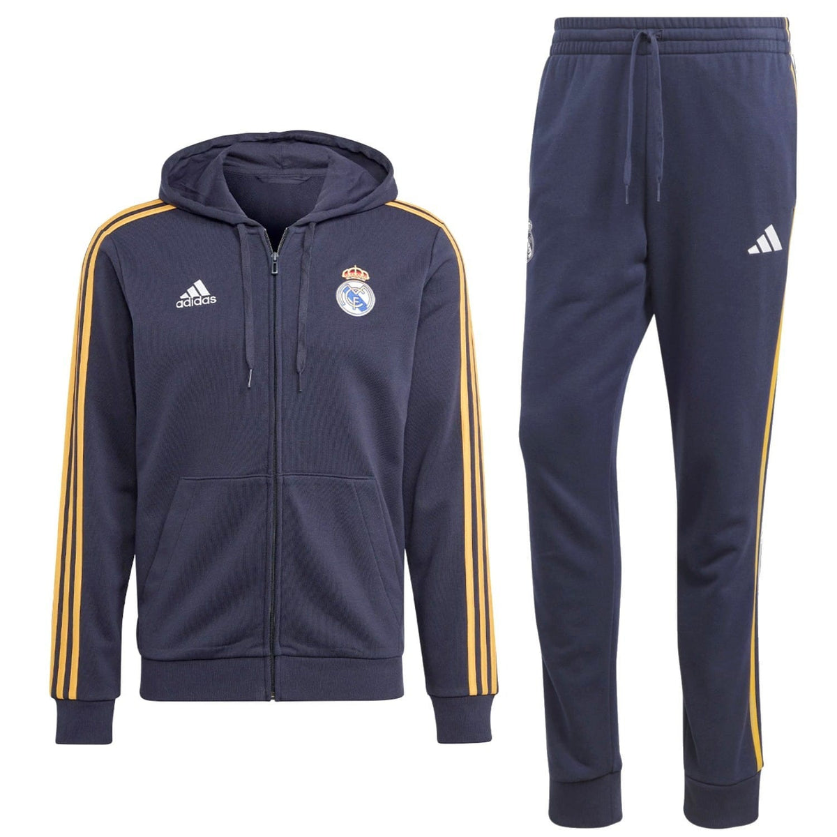 Real Madrid Casual 3S hooded soccer tracksuit 2023/24 ink navy - Adidas-0