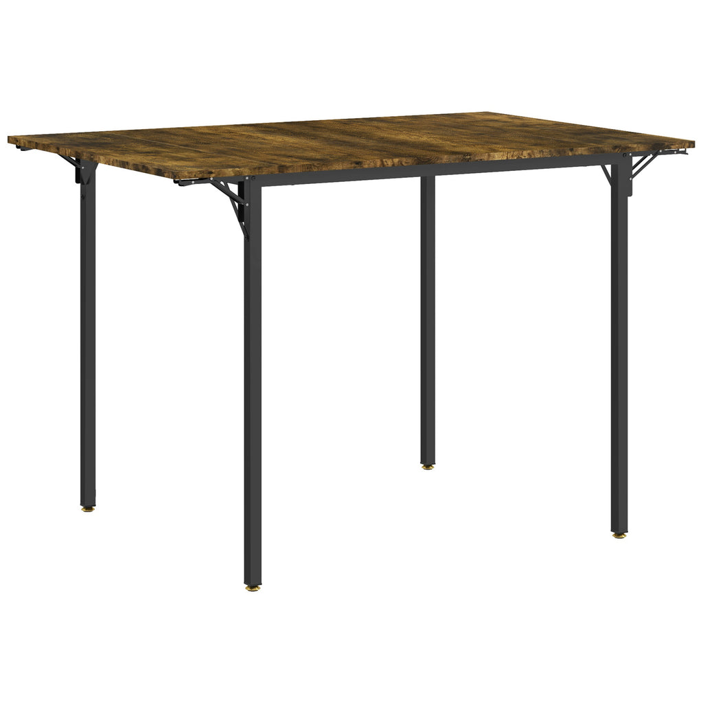 Table de salle à manger avec 2 rabats style industriel, extensible, table à abattant pour 2-4 personnes-0