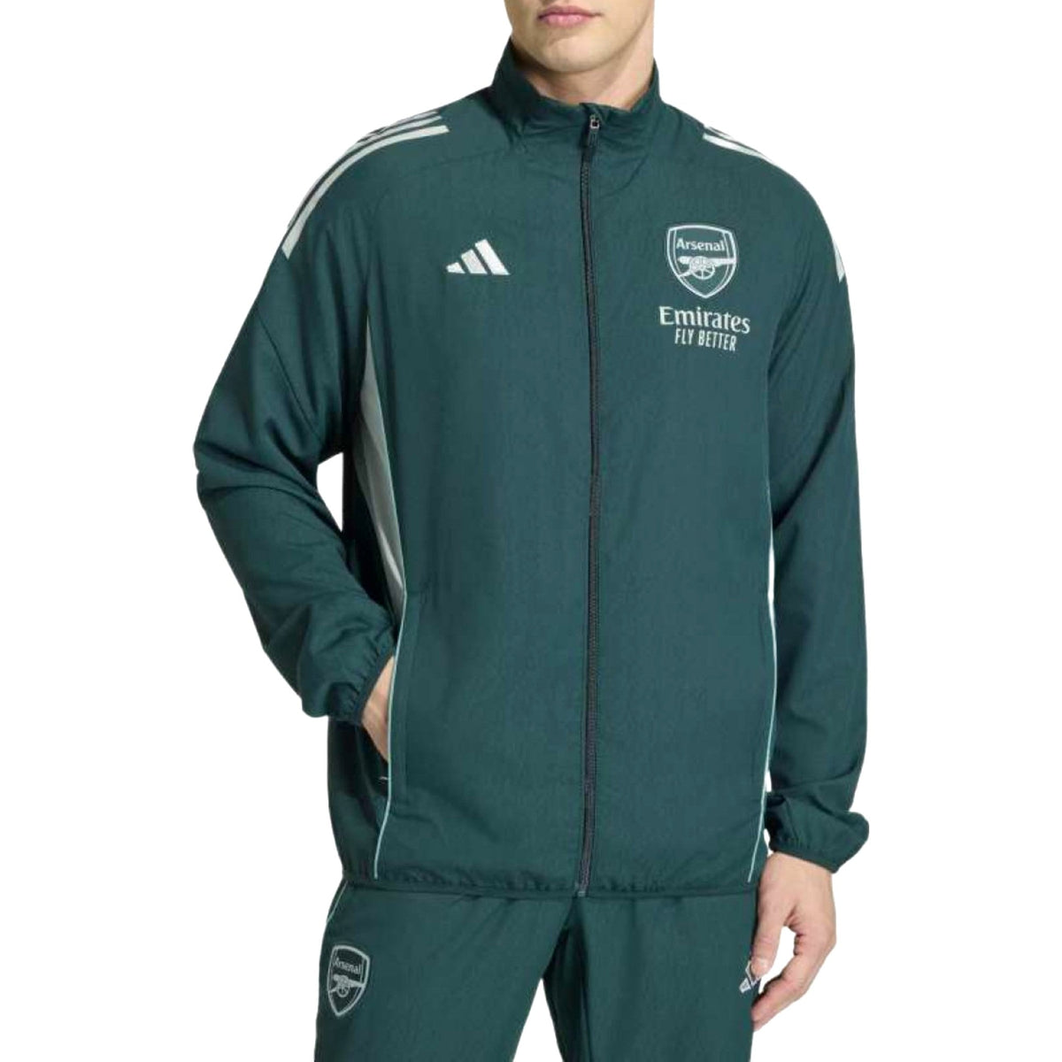 Arsenal dark green presentation Soccer tracksuit 2026 - Adidas-0