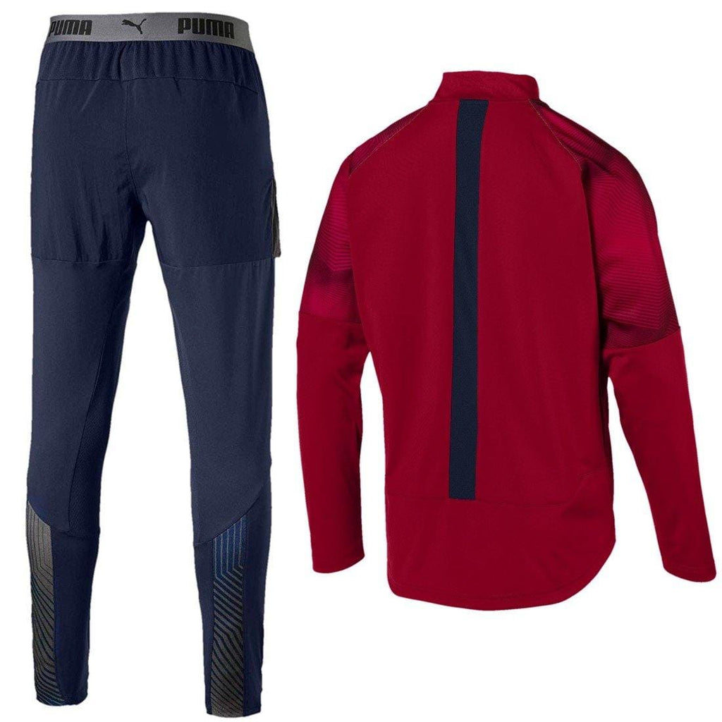 Arsenal soccer red/navy Pro presentation tracksuit 2019 - Puma-1