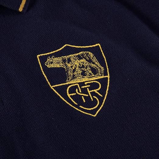 AS Roma Polo Jersey Heritage Collection Retro Style - Copa - Navy Blue-1