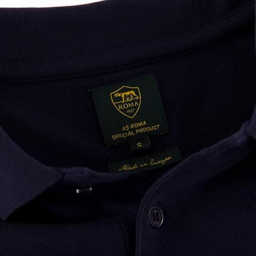 AS Roma Polo Jersey Heritage Collection Retro Style - Copa - Navy Blue-3