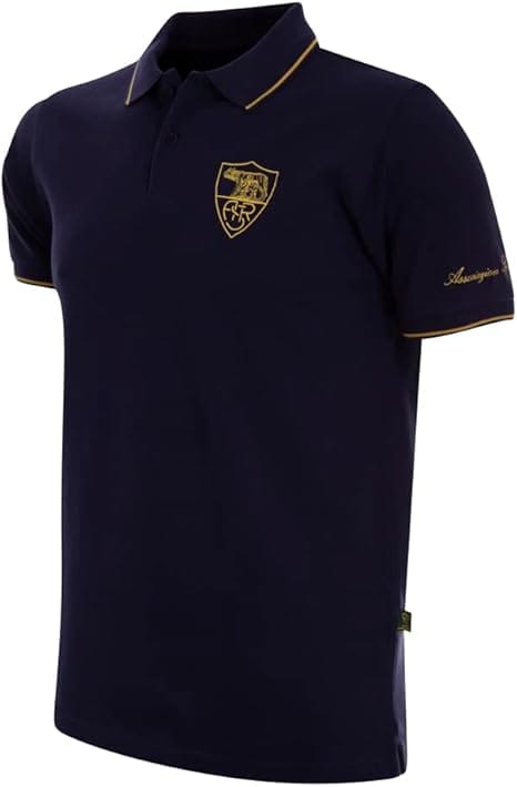 AS Roma Polo Jersey Heritage Collection Retro Style - Copa - Navy Blue-0