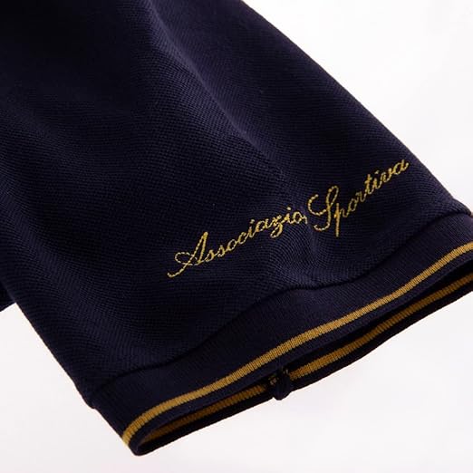 AS Roma Polo Jersey Heritage Collection Retro Style - Copa - Navy Blue-2