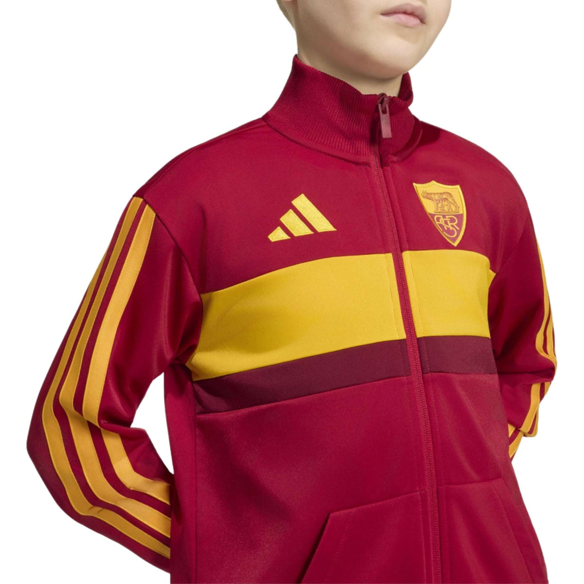 Kids - AS Roma fanwear training presentation tracksuit 2026/27 - Adidas-2
