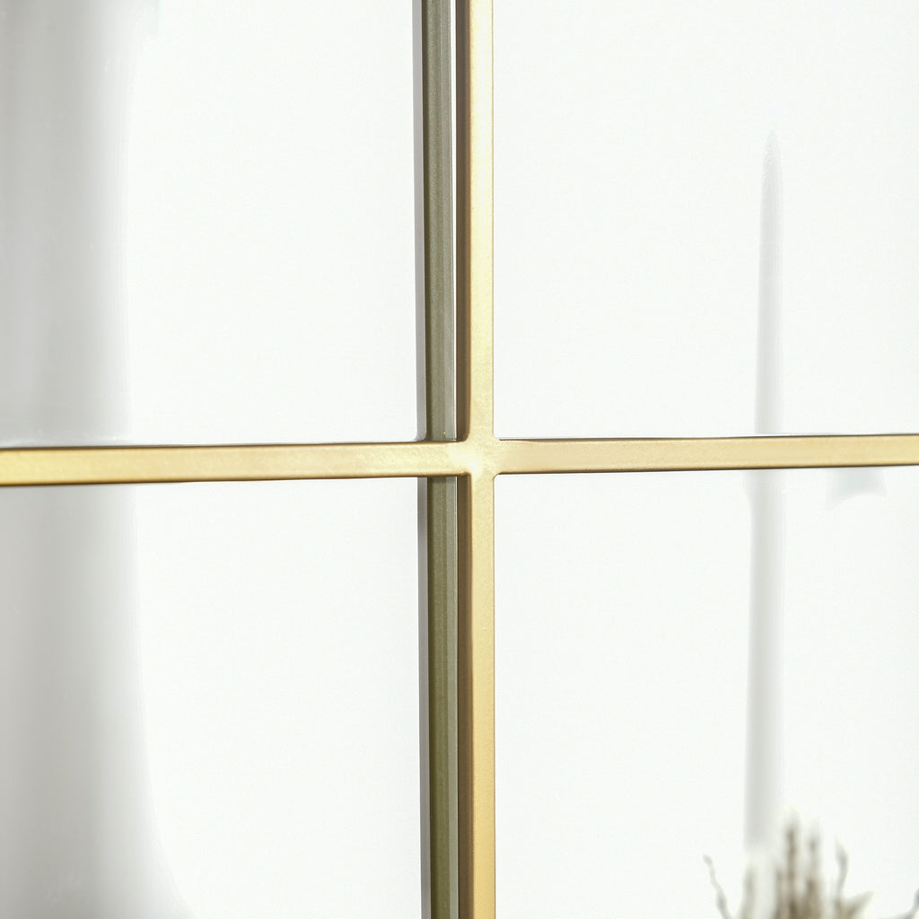 Miroir mural en métal cadre doré en forme de voûtée – 70 x 50 cm – décoration pour entrée ,chambre à coucher, salon-8