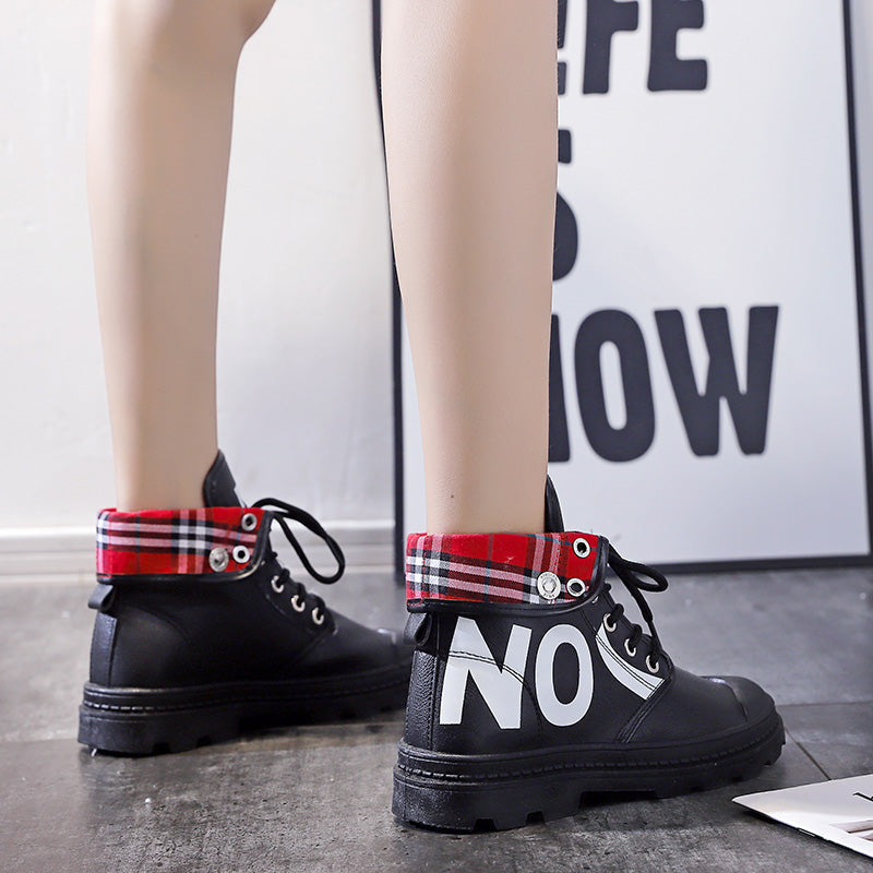 New All-match High-top Girls Canvas Short Boots Women's Shoes-5