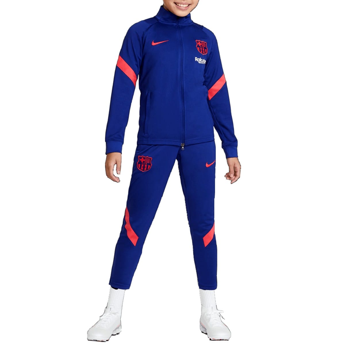 Kids - FC Barcelona blue presentation Soccer tracksuit 2021 - Nike-3