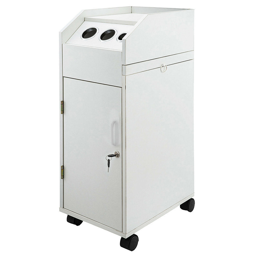 Carrello beauty bianco con chiusura e 4 cassetti