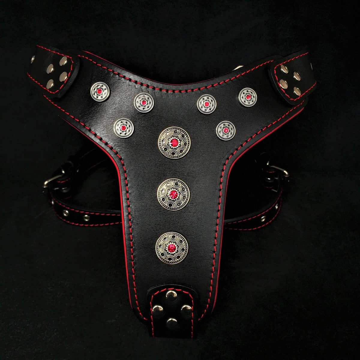 ''Bijou'' harness Black & Red for big dogs-0