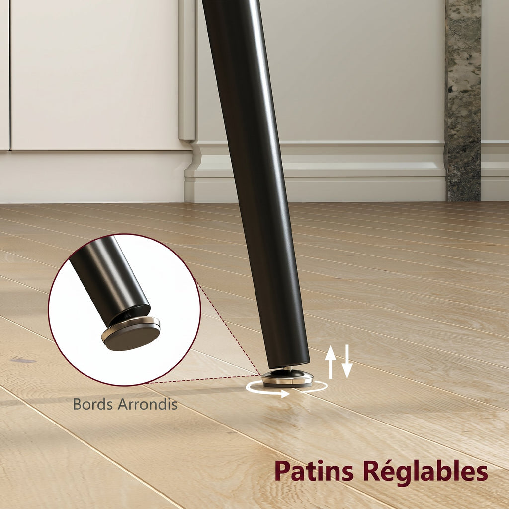 Table à manger pliante table extensible 120-160 cm jusqu'à 6 à 8 personnes avec pieds en acier, gris-5