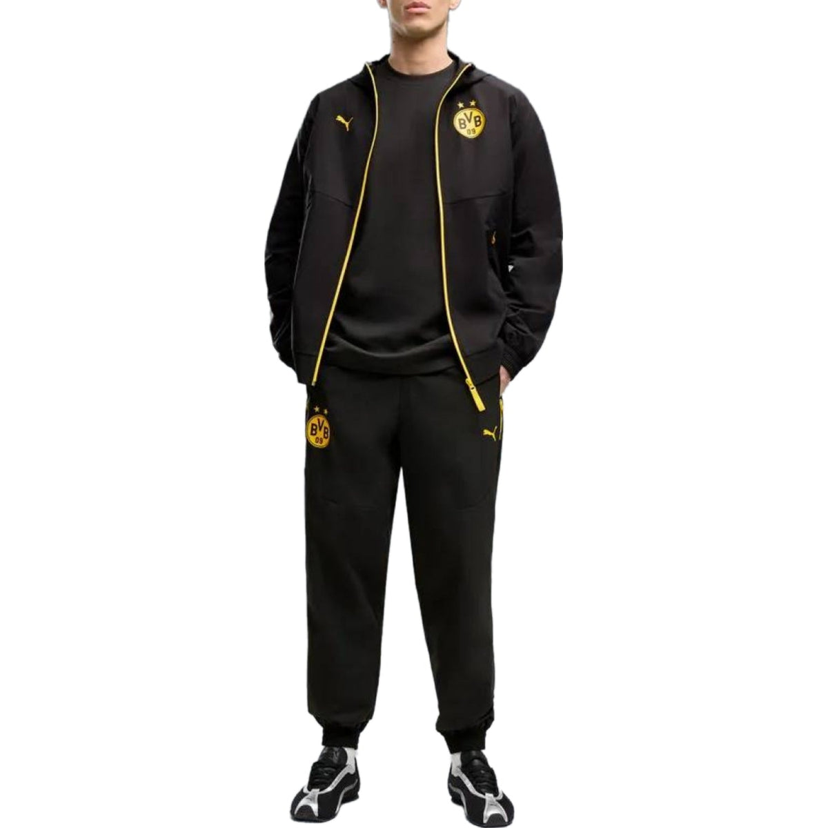Borussia Dortmund black woven presentation soccer tracksuit 2026/27 - Puma-3