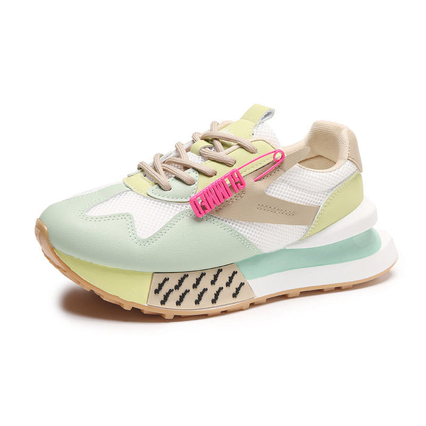 Sneakers donna con inserti in rete e suola rialzata