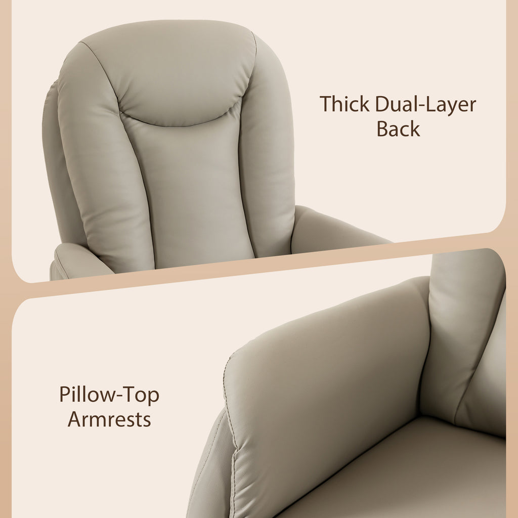 Fauteuil Releveur Électrique Massage Vibration et Chaleur, Fauteuil Relax Électrique en PU, Dossier Inclinable, Gris-8