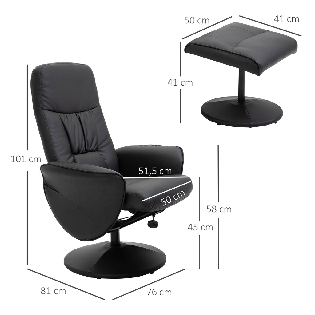 Fauteuil relax avec repose-pied fauteuil de relaxation relaxant pivotant 360° et dossier inclinable pour TV-2