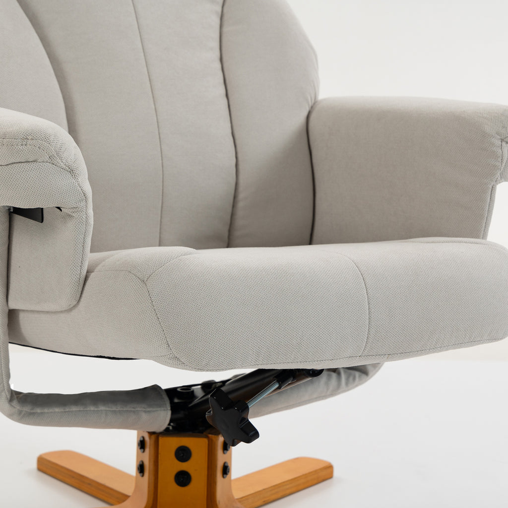 Fauteuil relax avec repose-pied, fauteuil de relaxation, dossier inclinable, assise rembourrée, 79x80x104cm, crème-9