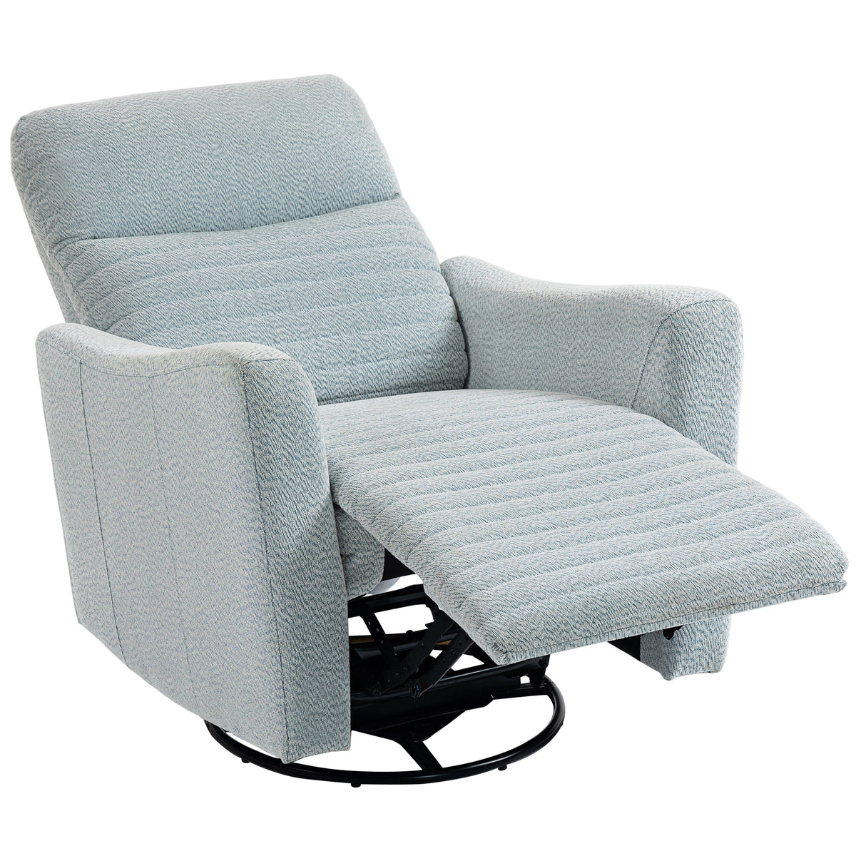 Fauteuil inclinable, fauteuil de relaxation avec repose-pieds, pivotant à 360°, basculant, 82 x 90,5 x 101 cm, gris-bleu-0