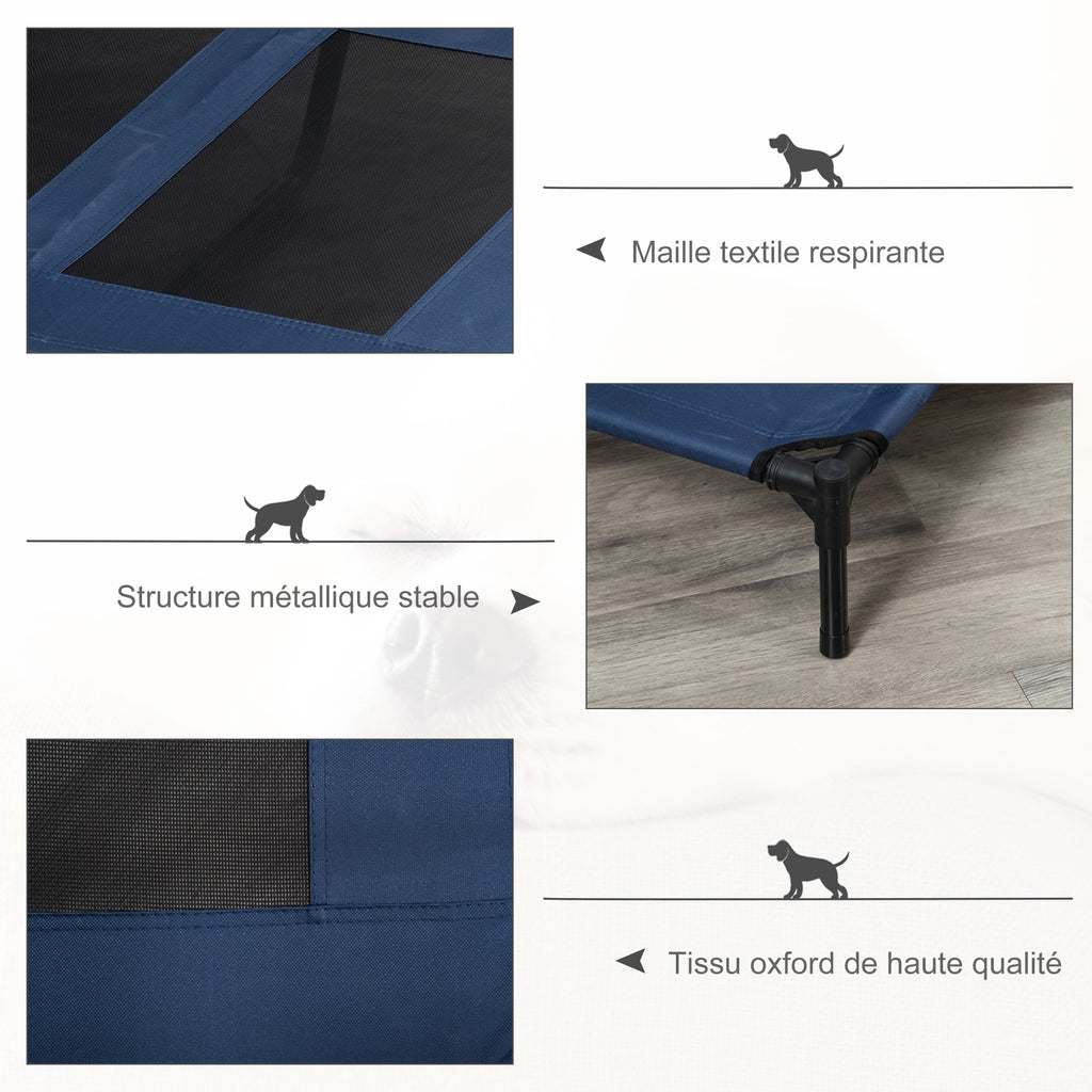 Lit sur pieds lit pour chien chat lit de camp lit surélevé aniamux tissu Oxford textilène micro-perforé acier-5