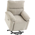 Fauteuil Releveur Électrique Massage et Chaleur Fauteuil Relax Électrique Chenille Ports USB Dossier Inclinable Crème-0