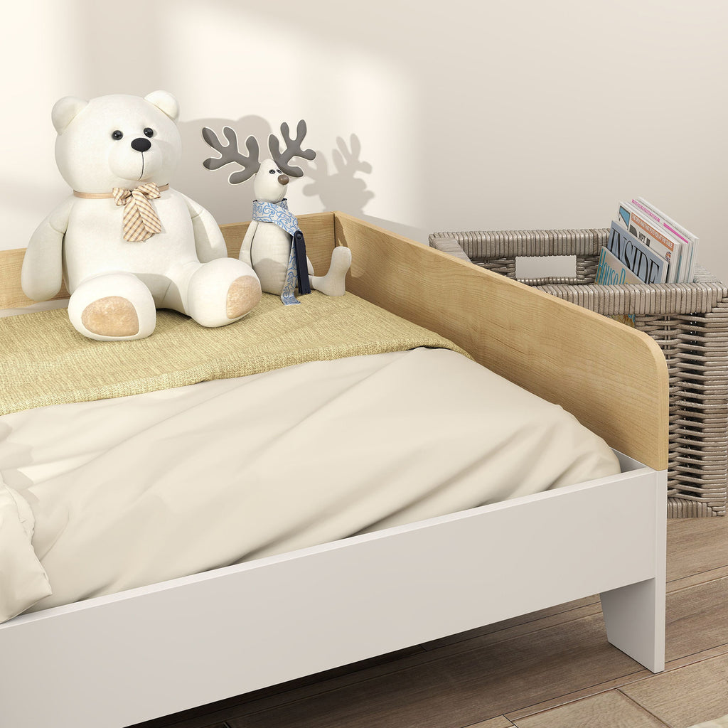 Lit enfant lit avec sommier à lattes avec panneaux latéraux élevés conception basse en bois 143,5 x 74 x 40 cm blanc-7