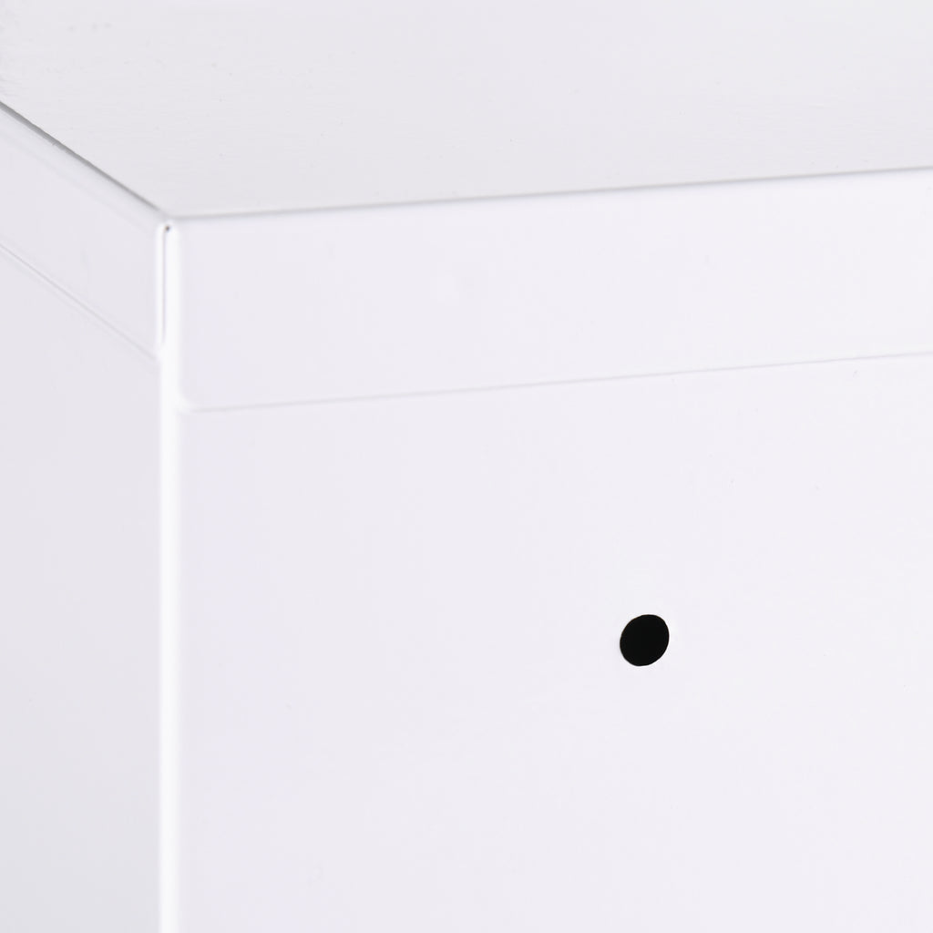 Armoire à pharmacie murale en acier, armoire à médicaments à 3 niveaux porte verrouillable 2 clés, 40x15x53,5cm, blanc-8