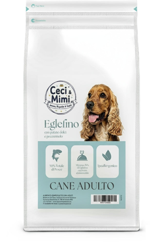 CECI & MIMI DOG - GRAIN FREE ADULT EGLEFINO, PATATE DOLCI & PREZZEMOLO 6 KG.